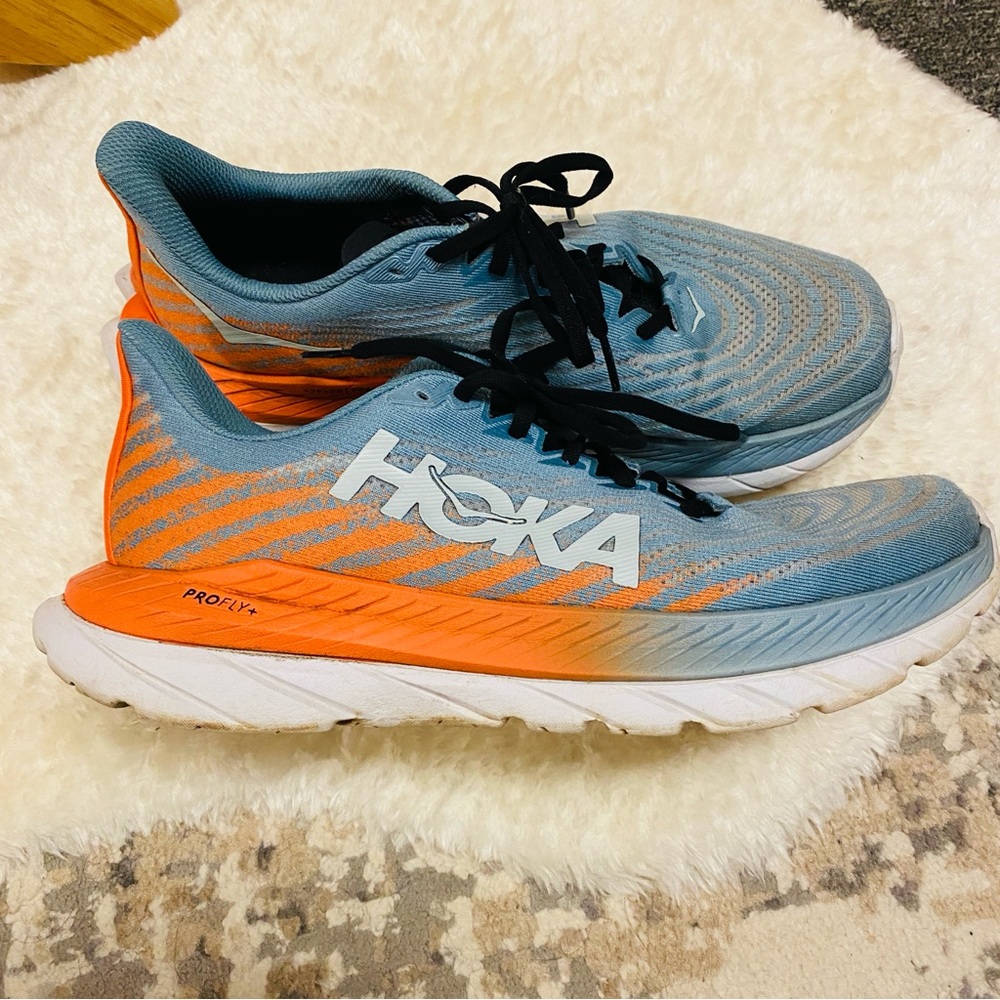 Hoka One One Mach 5 ProFly+ Blue and Orange Running Sneakers
